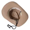 Berets Men Femmes Chapeau de paille Western Cowboy Sun Belt Ajustement Ajustement