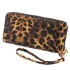 Imprimir z￭per leopardo feminino carteira de designer de senhora de estilo longo moda casual zero bolsas cart￣o feminino embreagens femininas no401