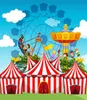 Cartoon Amusement Park Circus pographive خلفية للأطفال المطبوعين السماء الزرقاء السحب الأطفال أطفال عيد ميلاد PO BOOTH BAC4550092