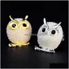 Pins Brooches Gold Owl Brooch Pins Bird Pearl Brooches Business Suit Dress Tops Cor For Women Men Fashion Jewelry Drop Delivery Dhzhs