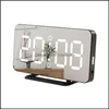 Desk Table Clocks Desk Table Clock Led Digital Alarm Clocks Makeup Mirror Electronic Timer Sn Temperature Display Home Decoration Dhehv
