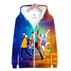 Felpe con cappuccio da uomo Gioco Cool Divertente Hip Hop Sport Dance 3d Felpa con cappuccio Moda Uomo Donna Cerniera Giacche Top manica lunga Coppia Felpe con cappuccio