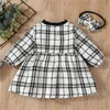 Spring Automne Children Clothes Baby Girls Hobe Double-Breasted Kids Mabinet Party Long Manches Babinais pour enfants à manches longues