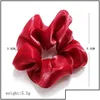 Haarschmuck Haarschmuck Frauen Mädchen Seide Scrunchies Elastisches einfarbiges Haarband Pferdeschwanzhalter Stirnband Kopfbedeckung Haare A Dhrrs