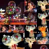 Party Decoration Shine Simation Roses Balloon Transparent Petalage Silk Ribbon Balloons Material Lamp Foggy Surface Airballoon Dh63f