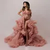 Sexy Tulle Maternity Photography Dresses Long Female Pregnancy Shooting Dress For Photo Session Pregnant Woman Baby Shower Gowns