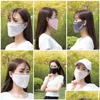 Designer masker sunsn respirator dammförebyggande ansikte sköld återanvändbar mask kvinnor mode ised silke sunshade hängande örat tunn utomhus dh4xh