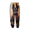 Calça masculina homens/mulheres pastor alemão cão 3d impresso de streetwear de moda casual solto esportivo long f24
