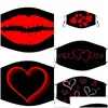 Designer-Masken Lustige Gesichtsmaske Staubdicht Plable Rot Liebe Schwarz Druck Kein Filter Frau Mann Mundmasken Winter 3 5Hm K2 Drop Dhgarden Dhztl