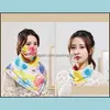 Designer Masks Fashion Windproof Scarf Face Masks Soft Chiffon Flower Print Warm Neckerchief Sunsn Mouth Mask For Womens Ladies 4 1Y Dh5D8