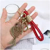 Key Rings Retro Bronze Hang Key Ring Heart Whistle Owl Fish Charm Keychain Handbag Hangs Fashion Jewelry Drop Delivery Dhu3G