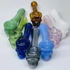 Colorful Skull Smoking Pipe 4.1 Inches Tobacco Pocket Spoon Glass Pipes About 10.5cm Length Easy To Carry