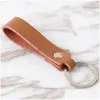 Nyckelringar Simple Car Keychain Fashion Retro Leather for Men Women Key Ring h￤nger smycken Drop Delivery DHLBG