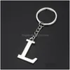 Nyckelringar 26 Engelska Inledande nyckelring Metal Alfabetet Letter Keychain Handv￤ska h￤nger Fashion Jewelry Drop Delivery Dhjlq