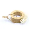 Cleaning Brushes Creative Wooden Handle Cleaning Brush Oval Rings Sisal Dishwashing Brushs Natural Bamboo Household Kitchen Supplies Dhw7J