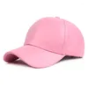 Ball Caps Dames Heren Hoed PU-leer Baseballcap Vizier Lichtbord Effen Hiphop Outdoor Zon Verstelbaar Sport