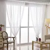 Cortina Cozinha Tule Modern casa Janela de casa Decoração branca cortinas de voile brancas para cortinas de sala de estar Tratamento x413#30