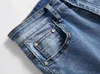 Jeans da uomo Uomo 2022 Pantaloni skinny blu da uomo di alta qualità per uomo Jeans strappati slim fit 38 42