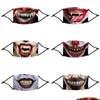 Designer Masks Washable Halloween Printings Face Mask With Pm2.5 Filter Breathing Mascarilla Protective Dustproof Respirator Dhgarden Dhv6Q