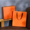 Sjaals vierkante sjaalbox tas set voor zijden kasjmier oranje cadeau aanwezig hardboard kunst papier