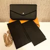 Multi Feliciie Pochette Bag Women 3-Place Gold Tone Tone Bags Portfel Portfel Pressenger Projektanci Oryginalne skórzane torebki