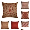 Coussin / Oreiller Décoratif Oreiller Style Abstrait Géométrique Européen Et Américain Géométrie Rouge Er Maison Décorations De Noël Carré Pi Dhjzh