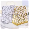 Opakowanie prezentów 10pcs Kreatywne złotą sier wstążkę ślubne Favors Party Wrap Prezenty Papierowe pudełko ciasteczka torby na prezenty