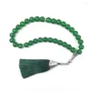 Strand Tesbih Store 10mm Crystal Contas com oração verde de borla Tasbih misbaha islâmica para presente de aniversário