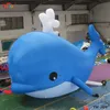 Activités de jeux de plein air 8m Longueur Blue Giant Baleine gonflable pour la décoration de la ville ou décoration de la fête