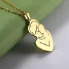 Collane con ciondolo Collana in acciaio inossidabile di moda Cartone animato Ragazzo Ragazza Famiglia Per il Ringraziamento Regalo per la festa della mamma Mamma Incidi il tuo nome