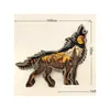 Altro Home Decor Howl Wolf Craft Scpture Figurine Laser Cut Wood Material Home Decor Gift Art Crafts Forest Animal Table Decoration Dhbqj