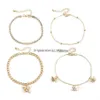 Anklets Iced tennis Crystal Buttery Anklet Sier Gold Chain Anklets armband voet voor vrouwen zomer mode sieraden drop levering dhecw