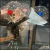 Party Decoratie 2021 Valentijnsdag LED Ballonnen Decoratie Lichten Lumineuze Bobo Ball Ballon Flashing Light Rose Bouquet Lover Gif Dhmtb