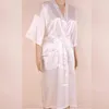 Vêtements de nuit pour hommes marque noir hommes soie longue Kimono Robe Robe couleur unie été décontracté chemise de nuit doux confortable nouveauté vêtements