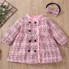 New Style Baby Girls Dress Spring Autumn Children Clothes Double-Breasted Kids Coat Party Long Sleeve Infant Toddler Dresses