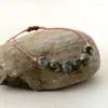 Strand Simple Beads Macrame Bracciale 8MM Labradorite Friendship Bracciali Boho Hippie regolabili per donna