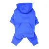 Dog Apparel Closed Belly Female Hoodies Jumpsuit For Small Dogs Spring Clothes Solid Color Pet Coat Soft Cotton Warm Puppy Overalls