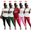 Designer Tracksuits Women Two Piece Pants Jogger Set Home Clothes Casual Long Sleeve Letters Pattern Printed T-shirt Leggings 77 Colours