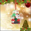 Decorações de Natal, árvore de decoração de Natal ao ar livre Sorriso pingente de bênção DIY Candies House Whole Family Sled Ornament PE DH4E3