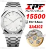 IPF 41mm 1550 SA4302 Montre Automatique pour Homme Ultra-mince 10.5mm Argent Cadran Texturé Marqueurs de Bâton Bracelet en Acier Inoxydable Super Edition Montres Puretime C3