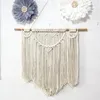 Tapisserier macrame boho tapestry v￤gg h￤ngande handv￤vd bomull rep hem dekor nordisk konst tassel l￤genhet sovsal rum dekoration