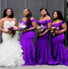 Dark Purple Bridesmaid Dresses With Mermaid Off Axel Wedding Guest Party Dress Maid of Honor Gowns Women Party Formal Wear 2013834032