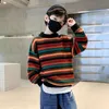 Cardigan Kid Fashion Sweater For Boys Autumn Winter Thick Warm Tops Children's Clothing For Teens Casual Stripe Stripe Pullover 414 år 221125