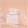 Packing Bags Wedding Lace Candy Dstring Packing Bag Jewelry Gift Wrap Bags Souvenir Embroidery White 1 46Xz Q2 Drop Delivery Office Dh2Ir