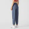 LL Pantaloni Harem in cotone Pantaloni da yoga Jogger a vita alta Pantaloni sportivi con cordino in vita Pantaloni sportivi vestibilità rilassata a figura intera Pantaloni da donna216v