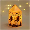 Decorazione per feste Decorazione di Halloween Lanterna di zucca Strega Spaventapasseri Luce notturna portatile per bambini Decorazioni per il desktop Festival Ar Dhz1C