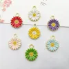 Pendentif à breloques tournesol pour porte-clés, collier, bracelet, boucles d'oreilles, fournitures de fabrication de bijoux, résultats, composants, accessoires, cadeau de noël, vente en gros