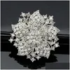 Broches Broches Mode Diamant Broche Cristal Fleurs Broches Broches Boutonnière Bâton Cors Écharpe Clips Bijoux De Mariage Drop Livraison Dhfeo