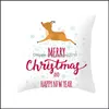 Travesseiro de travesseiro Pillow Pillow Er Square Skin Skin Christmas Series Impresso Prophase Cushion Ers para Decoração de Casa de Natal Dhiqi