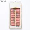 24pcs/Set French Nails Gradient Press on Nails Art Wearable Diy Matte Frosted Full Cover Nail With Multiple Colors Wholesale